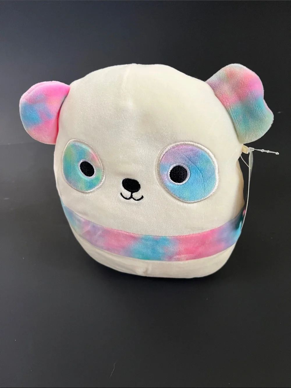 Plush Panda Stuffed Toy - Cream with Pastel Tie-Dye Accents
